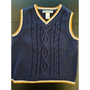 Janie and Jack Toddler‎ Cable Knit Sweater Vest 18-24m Navy Baby Tennis Prep